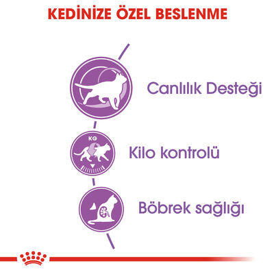 Royal Canin Sterilised +7 Kısırlaştırılmış Yaşlı Kedi Maması 3,5 Kg + Wanpy Creamy Treat 5x14 Gr