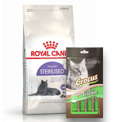 Royal Canin Sterilised +7 Kısırlaştırılmış Yaşlı Kedi Maması 3,5 Kg + Crocus Cream Ödül 4x15 Gr - Thumbnail