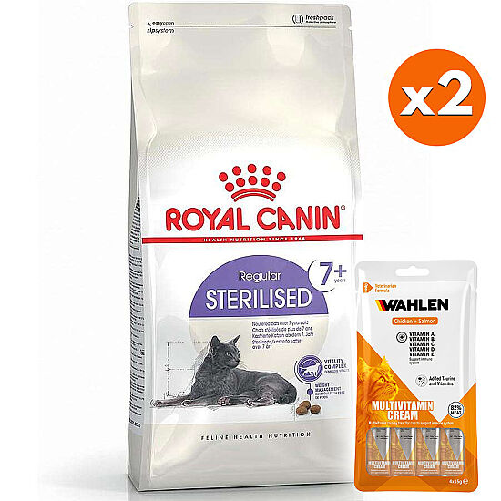 Royal Canin Sterilised +7 Kısırlaştırılmış Yaşlı Kedi Maması 3,5 Kg x 2 Adet + 4 Paket Wahlen Multivitamin 4x15 Gr - 1