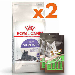 Royal Canin - Royal Canin Sterilised +7 Kısırlaştırılmış Yaşlı Kedi Maması 3,5 Kg x 2 Adet + 2 Adet Crocus Cream Ödül 4x15 Gr