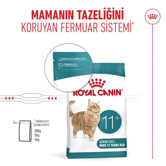 Royal Canin Healthy Ageing 11+ Yaşlı Kedi Kuru Maması 2 Kg x 2 Adet + Temizlik Mendili - 4