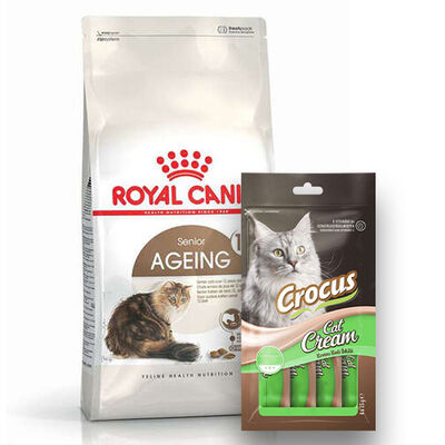 Royal Canin Ageing +12 Yaşlı Kedi Maması 2 Kg + Crocus Cream Ödül 4x15 Gr