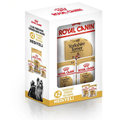 Royal Canin BOX Yorkshire Terrier Köpek Maması 1,5 Kg + 2 Adet Royal Canin Yaş Mama