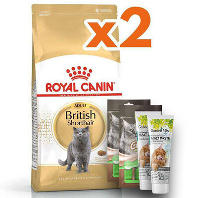 Royal Canin British Shorthair Irk Kedi Maması 10 Kg x 2 Adet + 2 Adet Crocus Cream 4x15 Gr + Garden Mix Paste