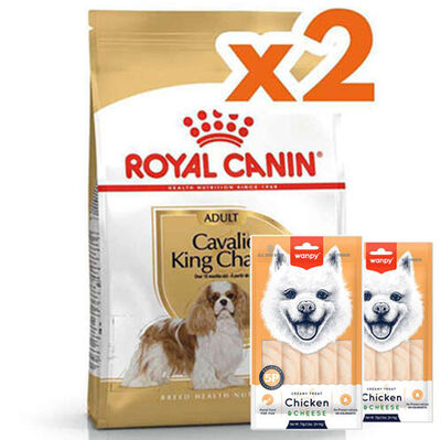 Royal Canin Cavalier King Charles Köpek Maması 3 Kg x 2 Adet + 2 Adet Wanpy Creamy Treat 5x14 Gr