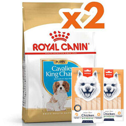 Royal Canin - Royal Canin Cavalier King Charles Puppy Yavru Köpek Maması 1,5 Kg x 2 Adet + 2 Adet Wanpy Creamy Treat 5x14 Gr