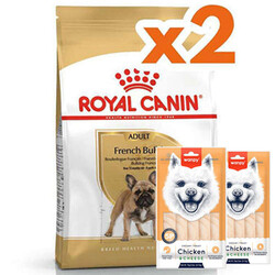 Royal Canin - Royal Canin French Bulldog Özel Irk Köpek Maması 3 Kg x 2 Adet + 2 Adet Wanpy Creamy Treat 5x14 Gr