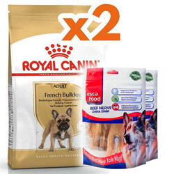 Royal Canin - Royal Canin French Bulldog Özel Irk Köpek Maması 3 Kg x 2 Adet + 2 Adet Esca Food Köpek Ödülü