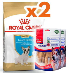 Royal Canin - Royal Canin French Bulldog Puppy Yavru Köpek Maması 3 Kg x 2 Adet + 2 Adet Esca Food Köpek Ödülü