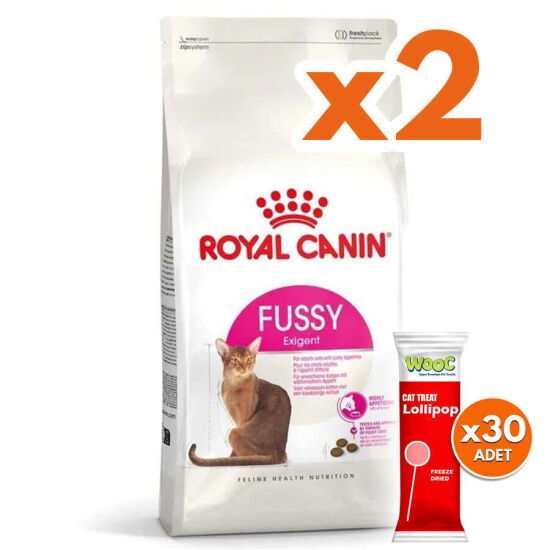 Royal Canin Fussy Exigent Seçici Kedi Maması 10 Kg x 2 Adet + 30 Adet Wooc Lolipop Ödül - 1