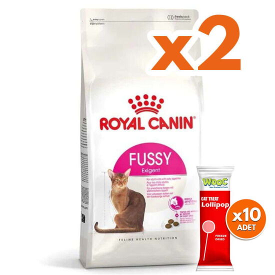 Royal Canin Fussy Exigent Seçici Kedi Maması 4 Kg x 2 Adet + 10 Adet Wooc Lolipop Ödül - 1