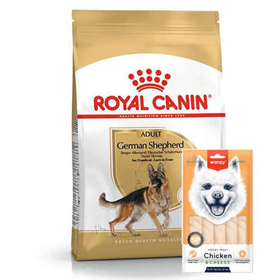 Royal Canin German Shepherd Köpek Maması 11 Kg + Wanpy Creamy Treat 5x14 Gr