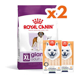 Royal Canin - Royal Canin Giant Adult İri Irk Köpek Maması 15 Kg x 2 Adet + 2 Adet Wanpy Creamy Treat 5x14 Gr