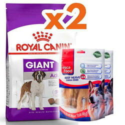 Royal Canin - Royal Canin Giant Adult İri Irk Köpek Maması 15 Kg x 2 Adet + 2 Adet Esca Food Köpek Ödülü