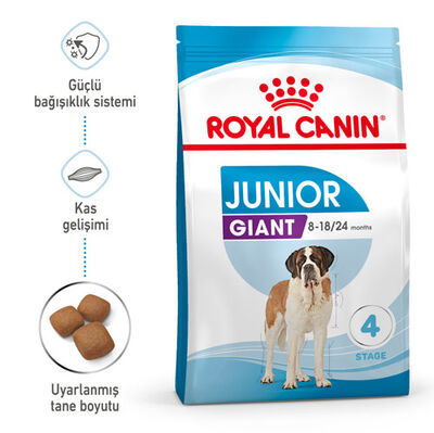 Royal Canin Giant Junior İri Irk Yavru Köpek Maması 15 Kg + Temizlik Mendili
