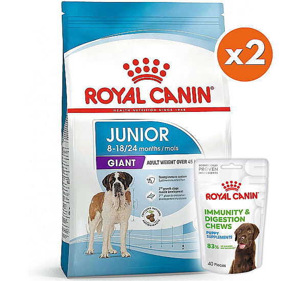 Royal Canin Giant Junior İri Irk Yavru Köpek Maması 15 Kg x 2 Adet + 6 Adet Royal Canin Yavru Köpek Ödülü - 1