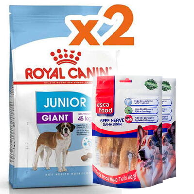 Royal Canin Giant Junior İri Irk Yavru Köpek Maması 15 Kg x 2 Adet + 2 Adet Esca Food Köpek Ödülü Royal Canin Giant Junior İri Irk Yavru Köpek Maması 15 Kg x 2 Adet + 2 Adet Esca Food Köpek Ödülü