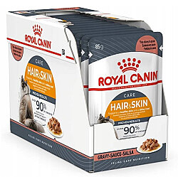 Royal Canin BOX Pouch Gravy Hair Skin Hassas Tüylü Kedi Maması 85 Gr x 12 Adet - Royal Canin