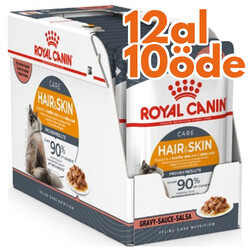 Royal Canin - Royal Canin Pouch Gravy Hair Skin Hassas Tüylü Kedi Maması 85 Gr - BOX - 12 Al 10 Öde
