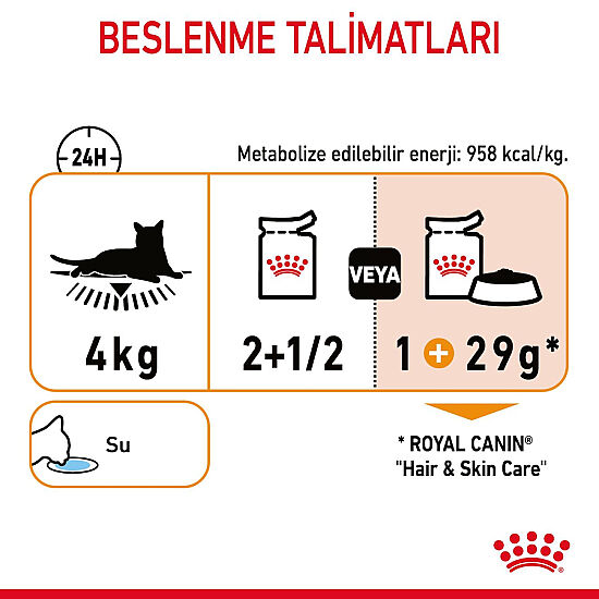 Royal Canin Pouch Gravy Hair Skin Hassas Tüylü Kedi Maması 85 Gr - 5
