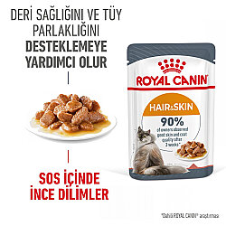 Royal Canin Pouch Gravy Hair Skin Hassas Tüylü Kedi Maması 85 Gr x 6 Adet - 4
