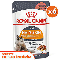 Royal Canin Pouch Gravy Hair Skin Hassas Tüylü Kedi Maması 85 Gr x 6 Adet - Royal Canin