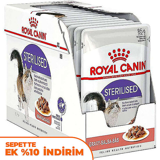 Royal Canin BOX Pouch Gravy Sterilised Kısırlaştırılmış Yaş Kedi Maması 85 Gr x 12 Adet - 1