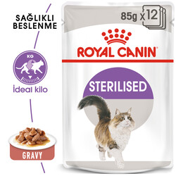 Royal Canin Pouch Gravy Sterilised Kısırlaştırılmış Yaş Kedi Maması 85 Gr - BOX - 12 Al 10 Öde - Thumbnail