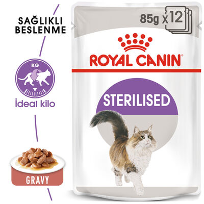 Royal Canin Pouch Gravy Sterilised Kısırlaştırılmış Yaş Kedi Maması 85 Gr - BOX - 12 Al 10 Öde