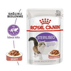 Royal Canin Pouch Gravy Sterilised Kısırlaştırılmış Yaş Kedi Maması 85 Gr - BOX - x 12 Adet - Thumbnail