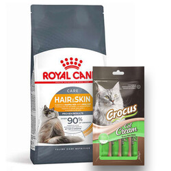 Royal Canin - Royal Canin Hair Skin Hassas Tüylü Kedi Maması 2 Kg + Crocus Cream Ödül 4x15 Gr