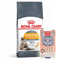 Royal Canin - Royal Canin Hair Skin Hassas Tüylü Kedi Maması 2 Kg + Wanpy Creamy Treat 5x14 Gr