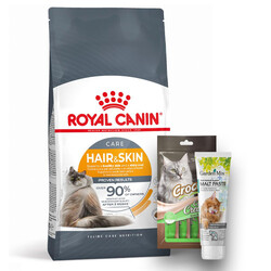 Royal Canin - Royal Canin Hair Skin Hassas Tüylü Kedi Maması 10 Kg + Crocus Cream 4x15 Gr + Garden Mix Paste