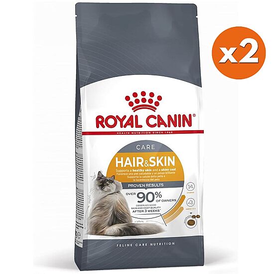 Royal Canin Hair Skin Hassas Tüylü Kedi Maması 4 Kg x 2 Adet + 10 Adet Wooc Lolipop Ödül - 2
