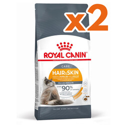 Royal Canin - Royal Canin Hair Skin Hassas Tüylü Kedi Maması 4 Kg x 2 Adet - 2 Adet Temizlik Mendili