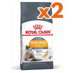 Royal Canin - Royal Canin Hair Skin Hassas Tüylü Kedi Maması 4 Kg x 2 Adet + Temizlik Mendili