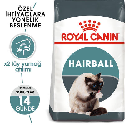 Royal Canin Hairball Tüy Yumağı Kontrolü Kedi Maması 2 Kg x 2 Adet + Temizlik Mendili
