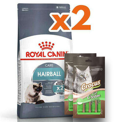 Royal Canin - Royal Canin Hairball Tüy Yumağı Kontrolü Kedi Maması 2 Kg x 2 Adet + 2 Adet Crocus Cream Ödül 4x15 Gr