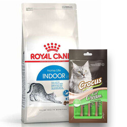 Royal Canin Indoor Ev Kedileri İçin Kedi Maması 2 Kg + Crocus Cream Ödül 4x15 Gr - Thumbnail