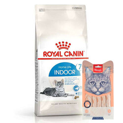 Royal Canin - Royal Canin Indoor +7 Ev Kedileri için Yaşlı Kedi Maması 1,5 Kg + Wanpy Creamy Treat 5x14 Gr