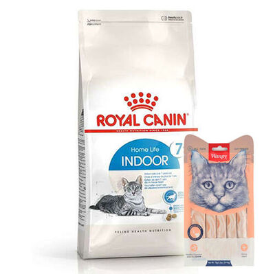 Royal Canin Indoor +7 Ev Kedileri için Yaşlı Kedi Maması 1,5 Kg + Wanpy Creamy Treat 5x14 Gr