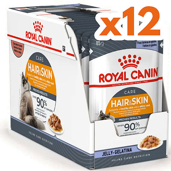 Royal Canin Pouch Jelly Hair Skin Hassas Tüylü Kedi Maması 85 Gr - BOX - x 12 Adet - 1