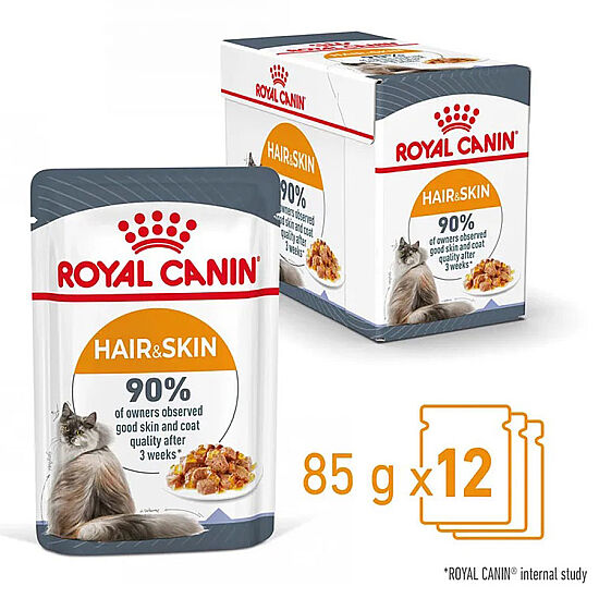 Royal Canin BOX Pouch Jelly Hair Skin Hassas Tüylü Yaş Kedi Maması 85 Gr x 12 Adet - 3
