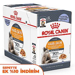 Royal Canin BOX Pouch Jelly Hair Skin Hassas Tüylü Yaş Kedi Maması 85 Gr x 12 Adet - Royal Canin