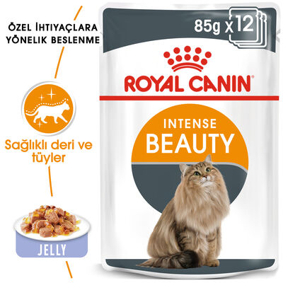 Royal Canin Pouch Jelly Intense Beauty Kedi Maması 85 Gr - BOX - 12 Al 10 Öde