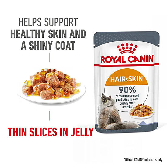 Royal Canin Pouch Jelly Hair Skin Hassas Tüylü Yaş Kedi Maması 85 Gr - 8