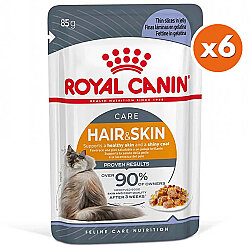 Royal Canin Pouch Jelly Hair Skin Hassas Tüylü Kedi Maması 85 Gr x 6 Adet - Royal Canin