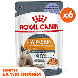 Royal Canin Pouch Jelly Hair Skin Hassas Tüylü Yaş Kedi Maması 85 Gr x 6 Adet - Royal Canin