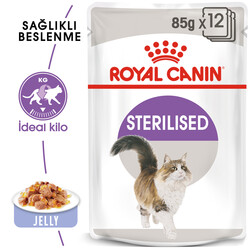 Royal Canin Pouch Jelly Sterilised Kısırlaştırılmış Yaş Kedi Maması 85 Gr - BOX - 12 Al 10 Öde - Thumbnail