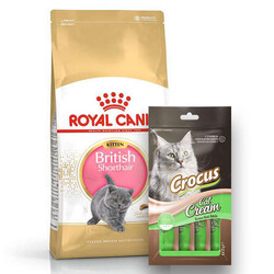 Royal Canin - Royal Canin Kitten British Shorthair Yavru Irk Kedi Maması 2 Kg + Crocus Cream Ödül 4x15 Gr